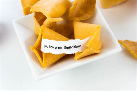 Open Fortune Cookie You Have No Limitations Stock Photo Image Of