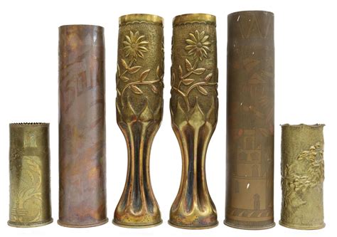 Sold Price 6 Wwi Era Trench Art Artillery Shell Vases March 6