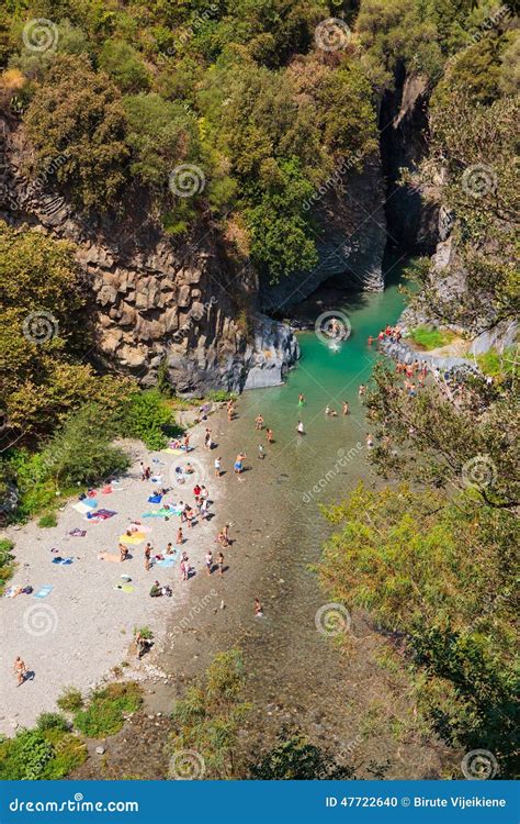 Alcantara Gorge Editorial Image Image Of People River 47722640