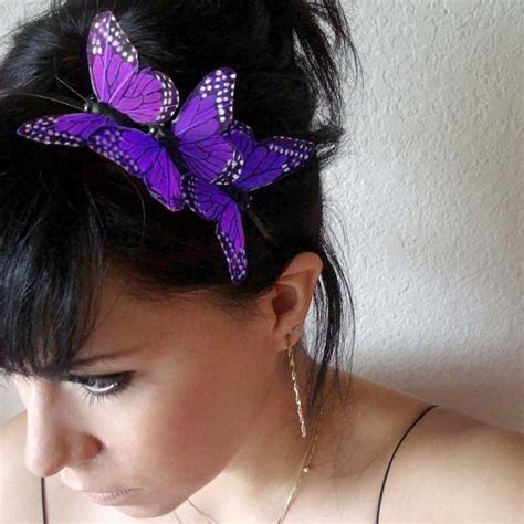 Butterfly Headband Butterfly Hair Accessory Purple Etsy