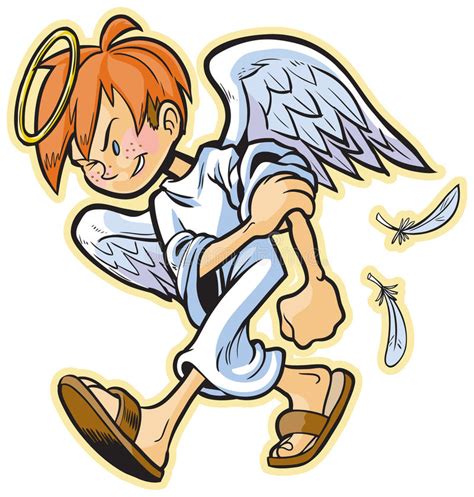 Scrappy Angel With Red Hair Vector Cartoon Stock Vector
