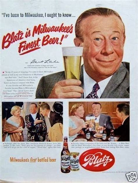 Vintage Magazine Ad For Blatz Beer Featuring Bert Lahr Ca 1940s Beer