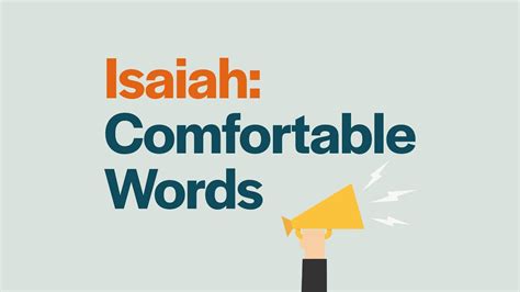 Isaiah Comfortable Words Comfort Comfort My People Youtube