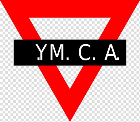 Logo Text Ymca Angle Red Line Triangle Sign Signage Transparent