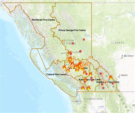 An Interactive Map Showing The Active Wildfires In British Columbia