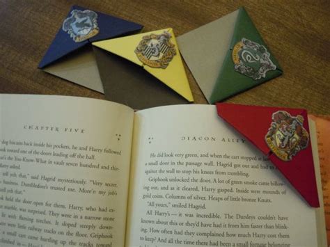 Harry Potter House Themed Bookmarks Set Of 4 Origami Origami