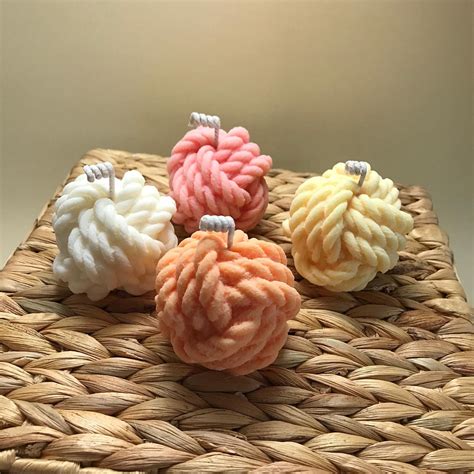 Yarn Knot Candle / Yarn ball candle / Natural soy wax / | Etsy