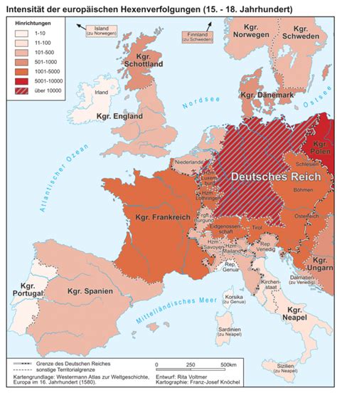 Map Intensity Of European Witch Hunts C 15 18 Infographictv