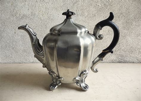 Antique Teapot James Dixon And Sons Pewter Teapot 1503 Coffee Pot English