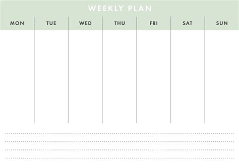 Printable A4 Basic Weekly Planner Stationery Templates Creative Market