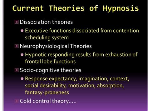 Cold Control Theory Of Hypnosis