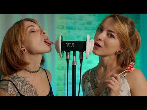 ASMR Twins Ear Licking Mouth Sounds With Vally 3DIO 4K