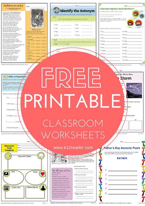 K12 Free Printable Worksheets
