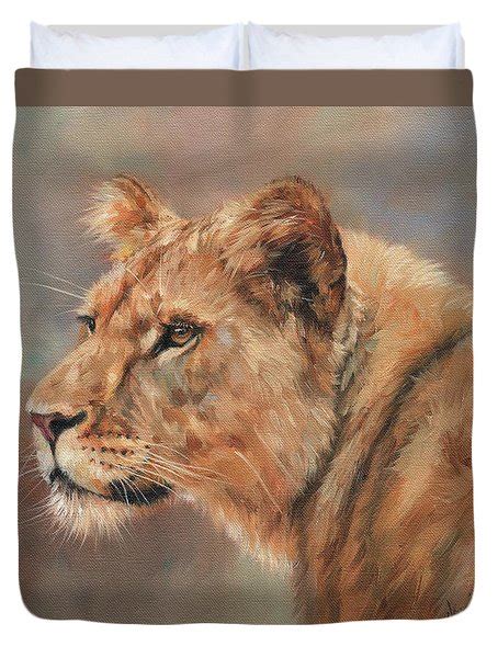 Lioness Portrait Painting By David Stribbling
