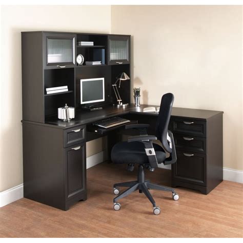 Realspace Magellan 59w L Shape Corner Desk Espresso Corner And L