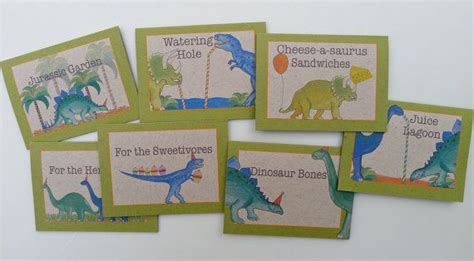 Place Cards Invitations And Announcements Dinosaur Party Decorations Dinosaur Theme Dinosaur Food