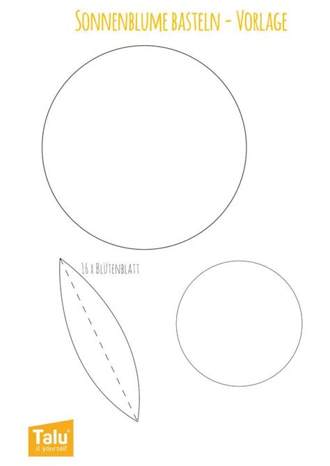 Sonnenblume basteln aus Papier | Vorlage zum Ausdrucken | Sonnenblume