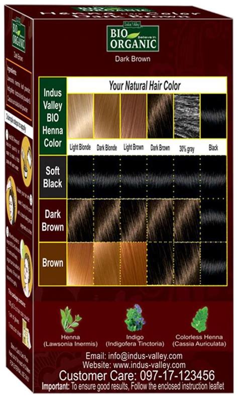 Buy Indus Valley Bio Organic Natural Dark Brown Henna Hair Color Pack Of 2 Each Pack 100 G