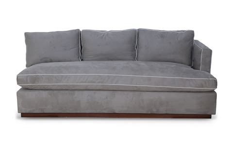 Contemporary Overstuffed Gray Ultrasuede And Leather Sofa 1