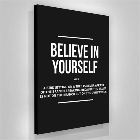 Believe In Yourself Motivational Canvas Print Wall Art Office Etsy