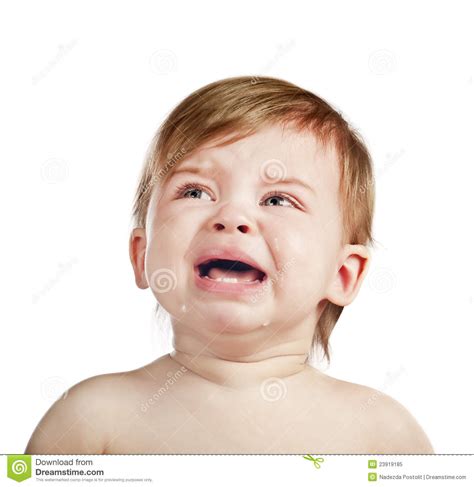 Crying Baby Girl Isolated Stock Image Image Of Babies 23919185