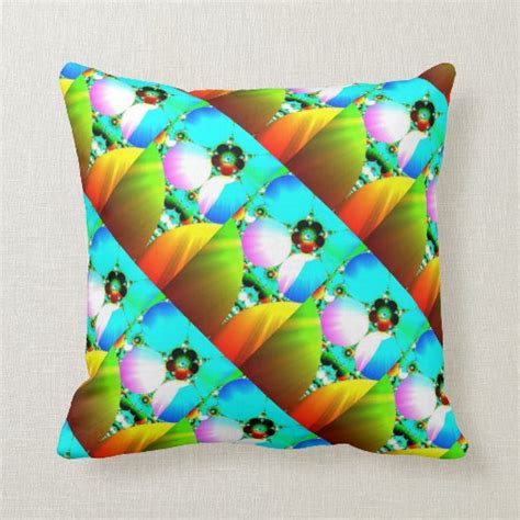 Crystal Sunrise Abstract Fractal Rainbow Throw Pillow Zazzle