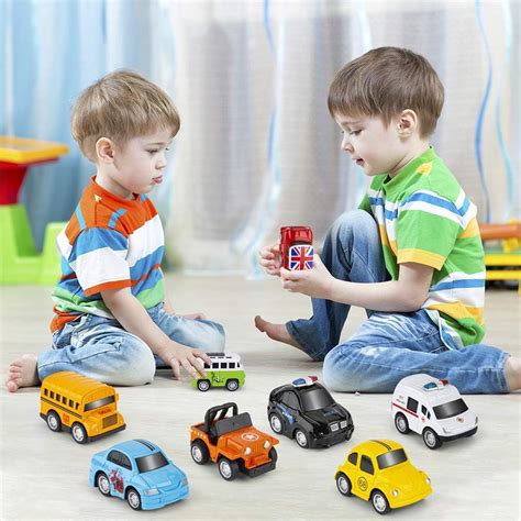 Ruidaxiang Metal Pull Back Cars 8 Pack Mini Die Cast Toy Cars Set