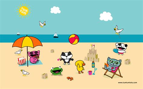 Animated Beach Scene Desktop Wallpaper Wallpapersafari Cloud Hot Girl