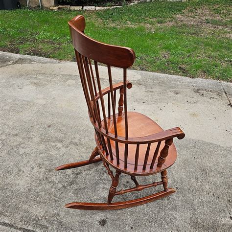 Virginia House Rocking Chair Rocker Antique Oak Bow Back Windsor Ebay