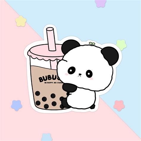 Cute Boba Sticker Bubuski Kawaii Panda Cute Bubble Milk Etsy Australia