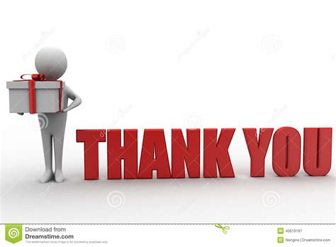 Whether you are buying thank you gifts for colleagues, men, women, friends, family, an amazing teacher or anyone in between, we've got a what makes a good thank you gift? Thank You Illustration With 3d Man Holding Gift Box Stock ...