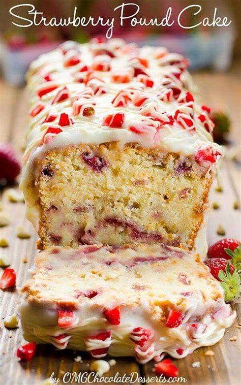 Pound cake squares with berries epicurious, may 2006. Strawberry Pound Cake | Desserts, Pound cake with ...