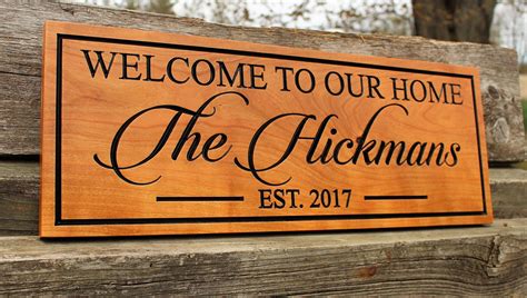 Welcome Sign Wood Personalized Front Door Welcome Sign Welcome