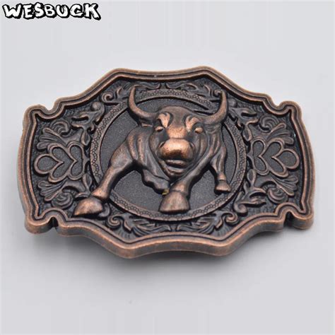 Wesbuck Brand High Quality 3d Bull Belt Buckle With Pu Beltbuckles