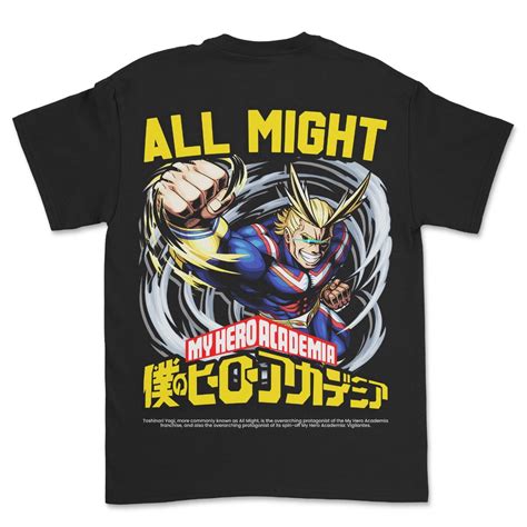 My Hero Academia All Might Rokugan Style 30s Anime T Shirt Kaos Anime My Hero Academia All