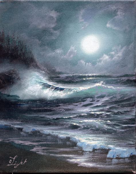 Magic In The Moonlight Oil In Seascape Paintings In Moonlight