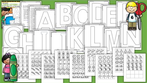 Alphabet Creative Large Letters 3 Sets Art Cut And Paste Pictures And Blank