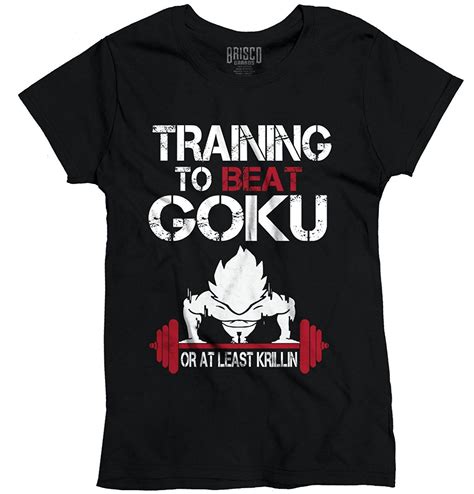Browse 10 officially licensed dragon ball z products. Amazon.com: Training In Saiyan Gym To Beat Goku or Krillin Dragon Ball Z Ladies T-Shirt ...