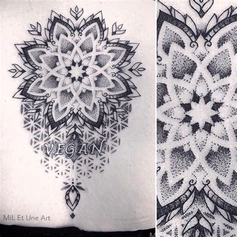 Vegan Dotwork Mandala For Amber Miletune Geometric Mandala Tattoo