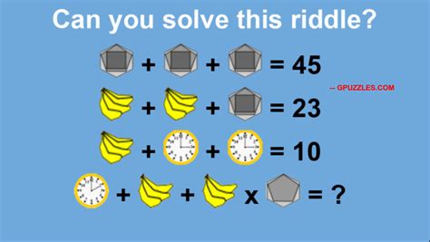 Viral Clock Banana Shapes Hard Math Equation Riddle Maths Puzzles And
