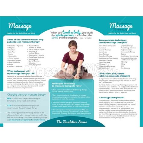 Massage Therapy Introduction Brochure Massage Therapy Massage