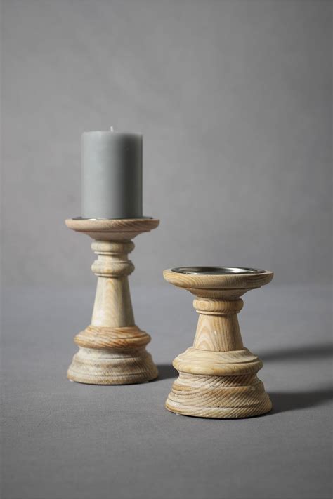 On Wooden Lathe Candlesticks Wooden Pillar Candle Holders Wooden