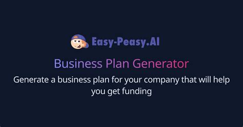 Free Ai Business Plan Generator Easy Peasyai