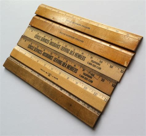 Vintage Wooden Ruler Collection School Rulers Set Of 6