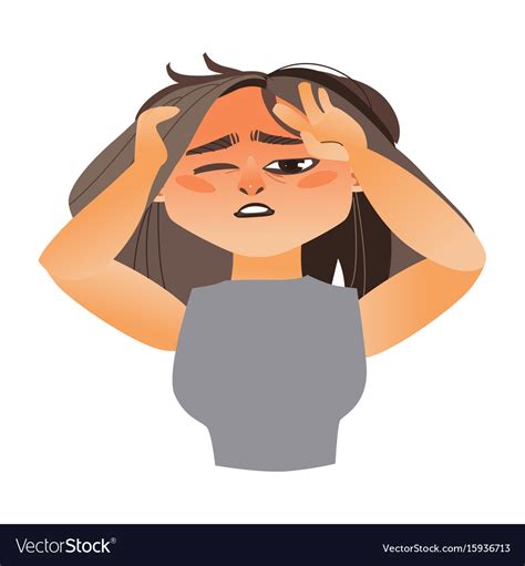 Woman Having Severe Headache Migraine Royalty Free Vector
