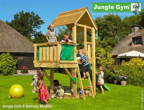 For Childrens Wooden Playhouses By Jungle Gym Balcony Module