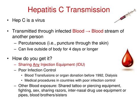Also, when live hiv virus comes into contact with broken skin or mucosa, it still has to undergo a very someone have cut their fingers n leaving blood spot on packages.i am risk for hiv or hep c? PPT - Hepatitis C PowerPoint Presentation, free download ...