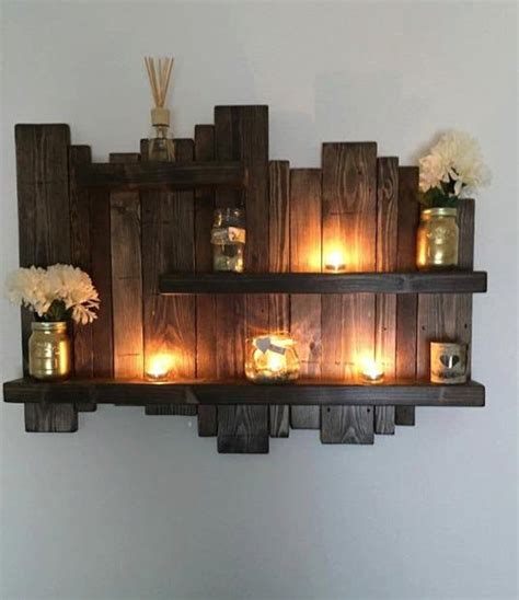 Floating Distressed Shelves Wall Mounted Shelf Rustic Etsy Pallet