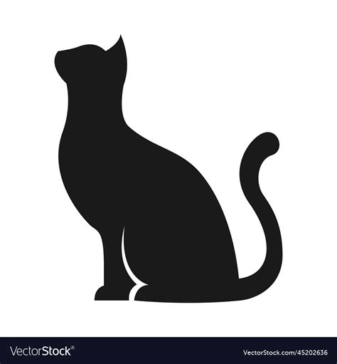 Cat Silhouette Icon Sitting Symbol Royalty Free Vector Image