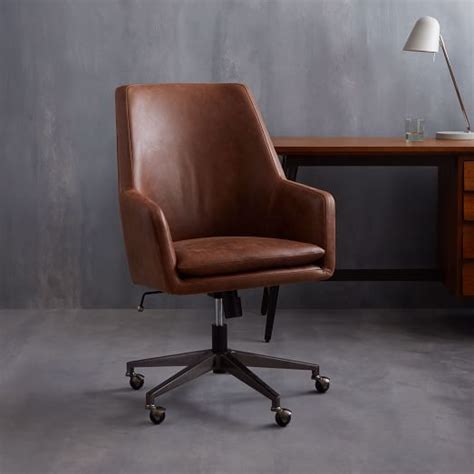 Helvetica Leather Swivel Office Chair Luxury Office Chairs Most